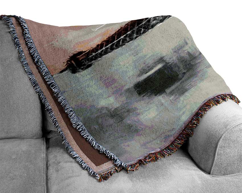 Eiffel Tower Retro 9 Woven Blanket