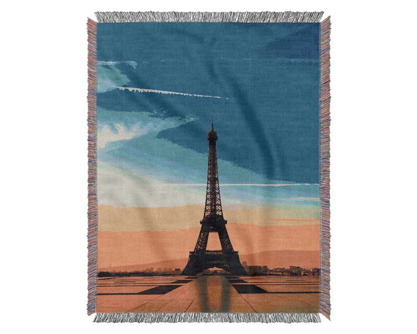 Eiffel Tower Sunset 1 Woven Blanket