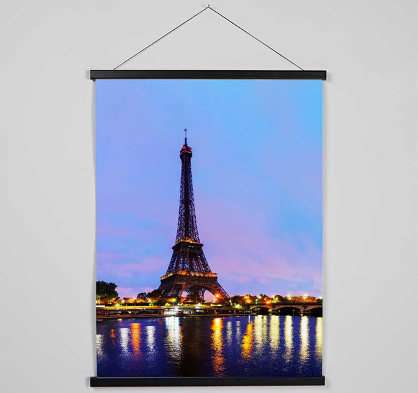 Eiffel Tower Dusk Hanging Poster - Wallart-Direct UK