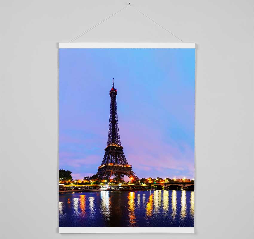 Eiffel Tower Dusk Hanging Poster - Wallart-Direct UK