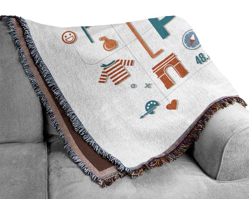 Things To Do In The City 5 Woven Blanket