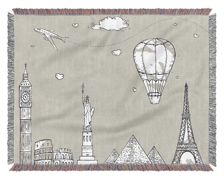 Famous Citys Of The Europe 3 Woven Blanket