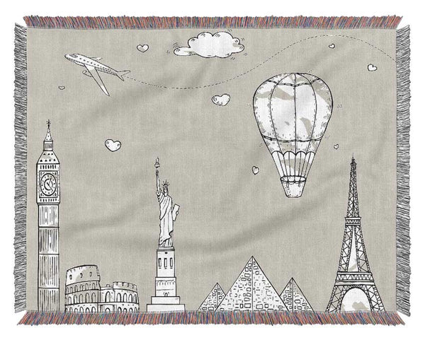 Famous Citys Of The Europe 3 Woven Blanket