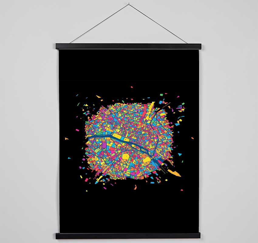 Map Of The City 4 Paris Hanging Poster - Wallart-Direct UK