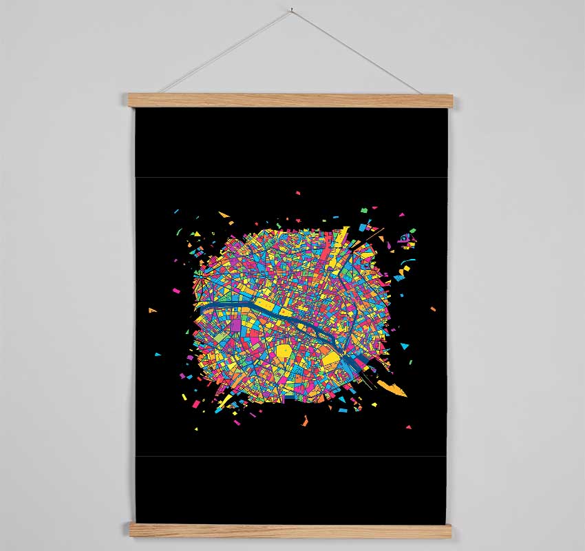 Map Of The City 4 Paris Hanging Poster - Wallart-Direct UK