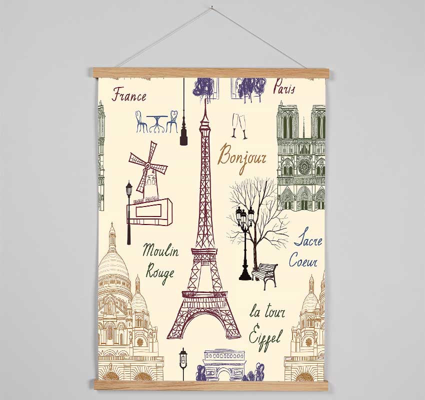 Eiffel Tower France 1 Hanging Poster - Wallart-Direct UK