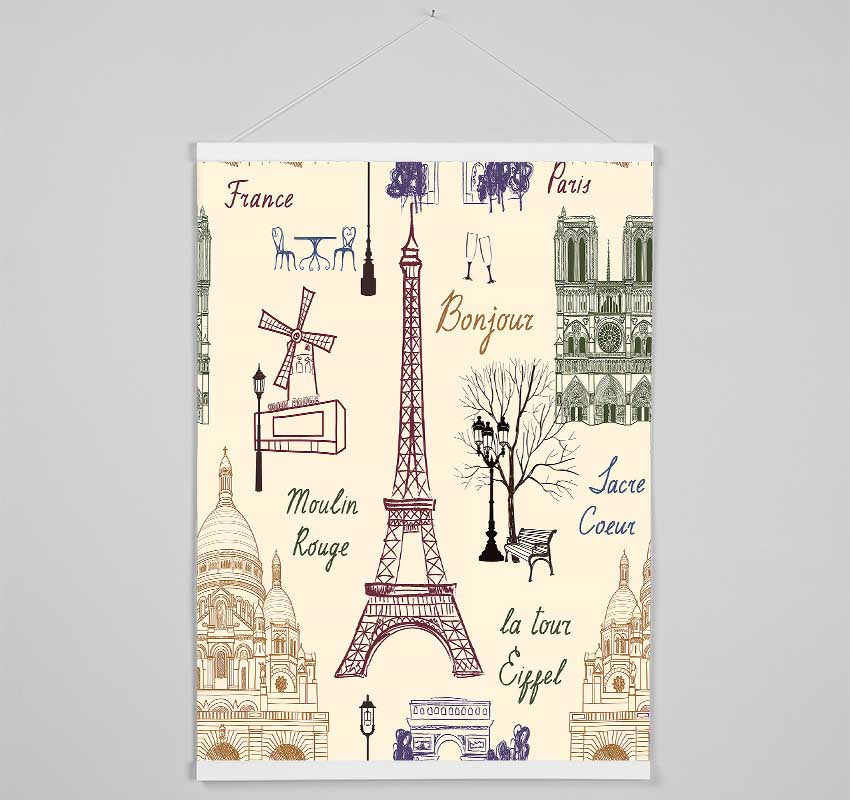 Eiffel Tower France 1 Hanging Poster - Wallart-Direct UK