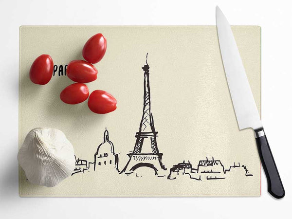 Eiffel Tower France 5 Glass Chopping Board