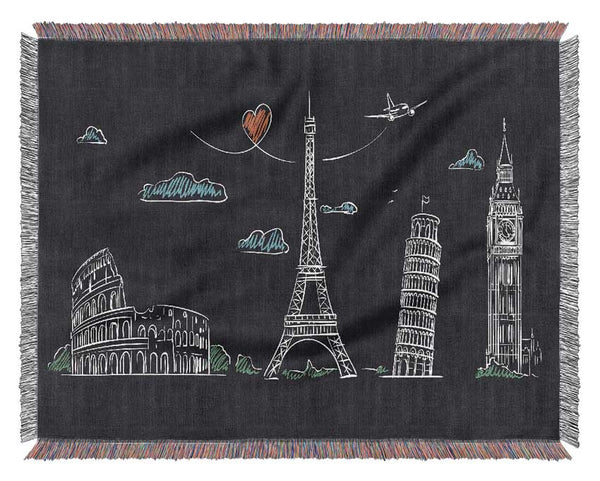 Famous Citys Of The Europe 1 Woven Blanket