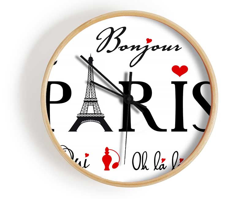 Eiffel Tower France 9 Clock - Wallart-Direct UK