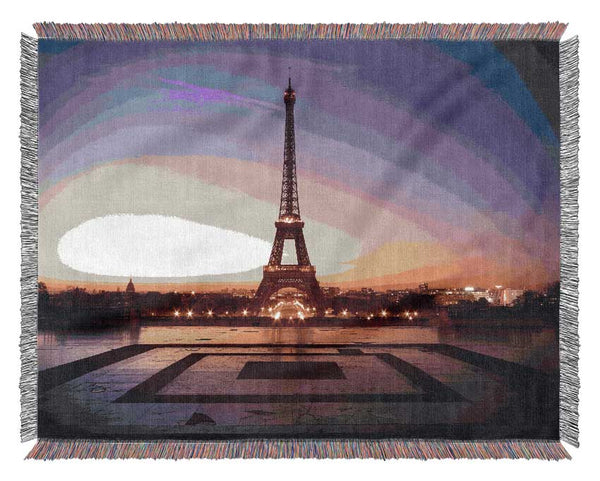 Eiffel Tower Sunset 7 Woven Blanket