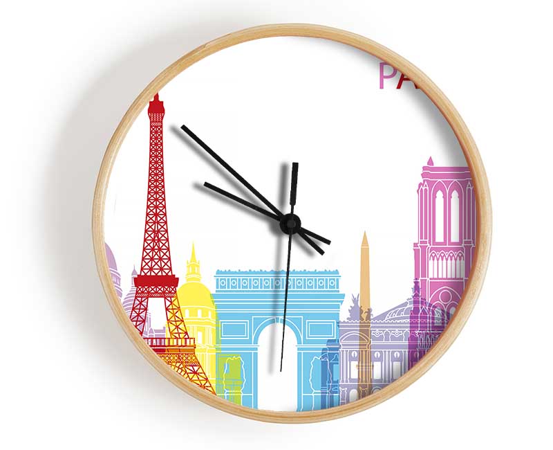 Eiffel Tower France 8 Clock - Wallart-Direct UK