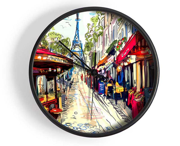 Eiffel Tower Streets 19 Clock - Wallart-Direct UK