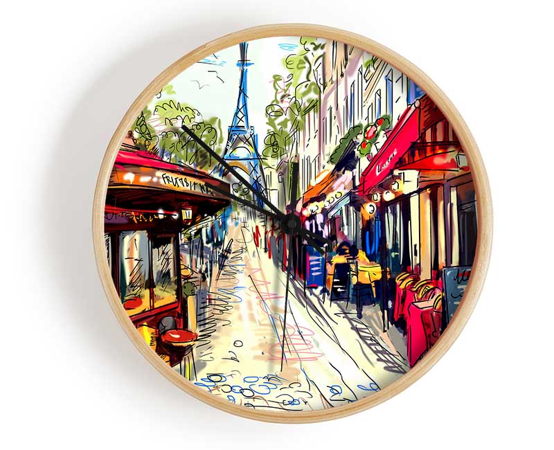 Eiffel Tower Streets 19 Clock - Wallart-Direct UK