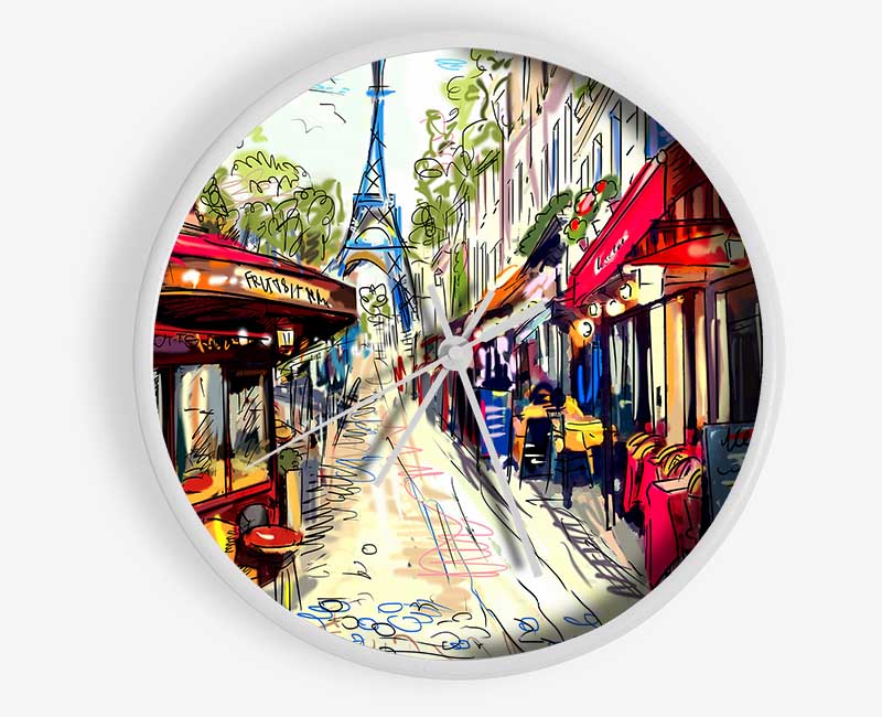 Eiffel Tower Streets 19 Clock - Wallart-Direct UK