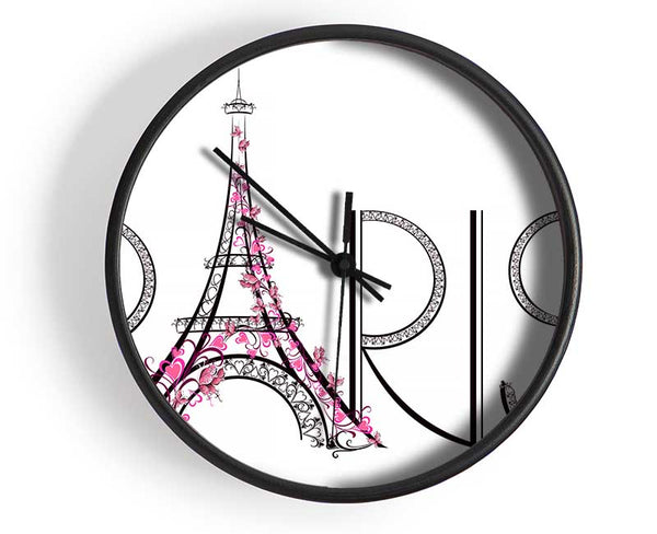 Eiffel Tower Chic 9 Clock - Wallart-Direct UK