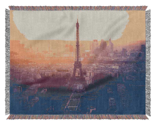 Eiffel Tower Over The Cit Woven Blanket