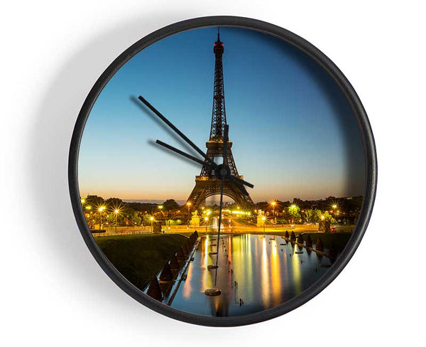 Eiffel Tower Night Lights 2 Clock - Wallart-Direct UK