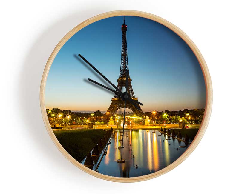 Eiffel Tower Night Lights 2 Clock - Wallart-Direct UK