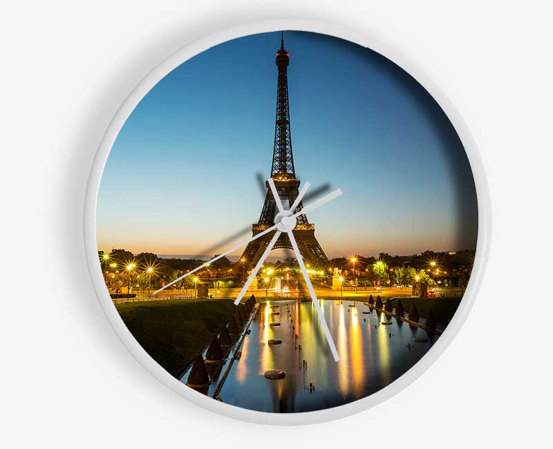 Eiffel Tower Night Lights 2 Clock - Wallart-Direct UK