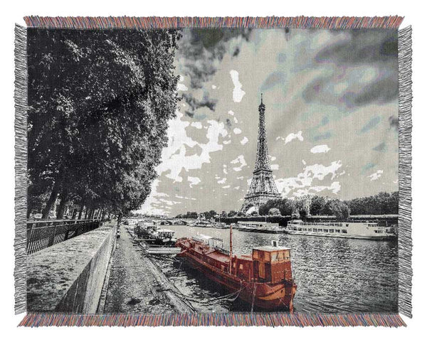 Eiffel TowerRiver Seine Woven Blanket