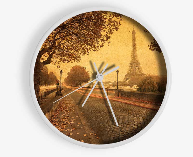 Eiffel Tower Retro 11 Clock - Wallart-Direct UK