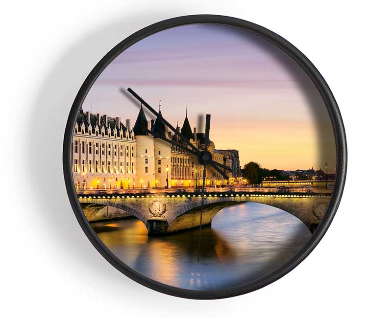 River Seine At Twilight 1 Clock - Wallart-Direct UK