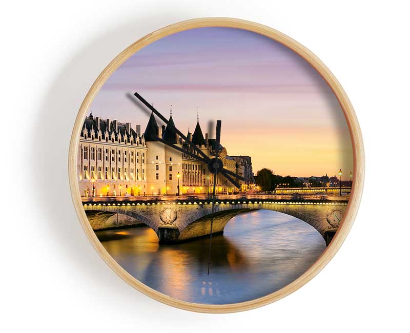 River Seine At Twilight 1 Clock - Wallart-Direct UK