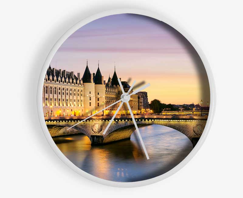 River Seine At Twilight 1 Clock - Wallart-Direct UK