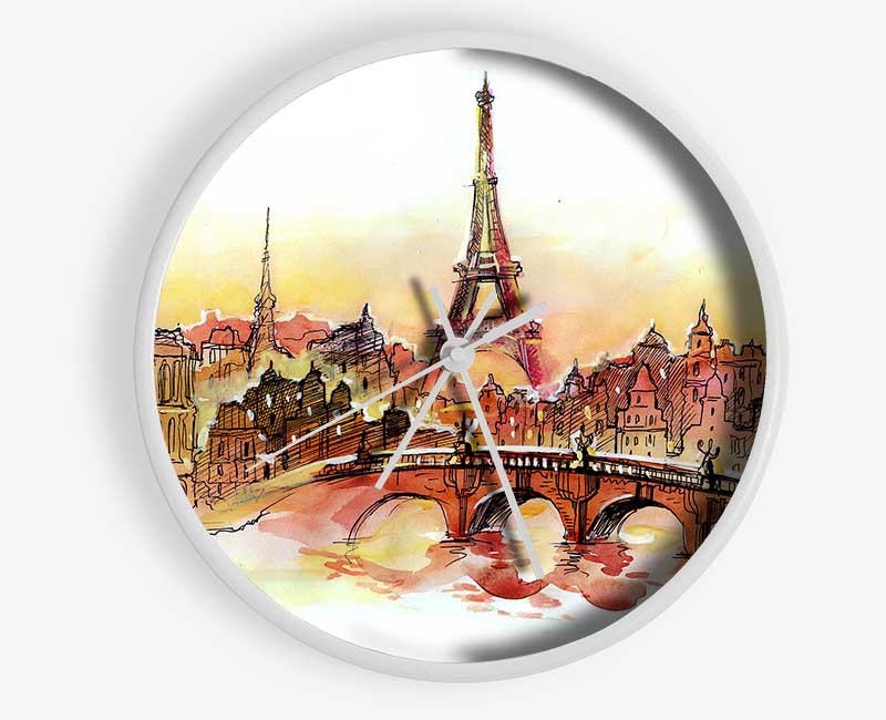 Eiffel Tower Over The City 2 Clock - Wallart-Direct UK