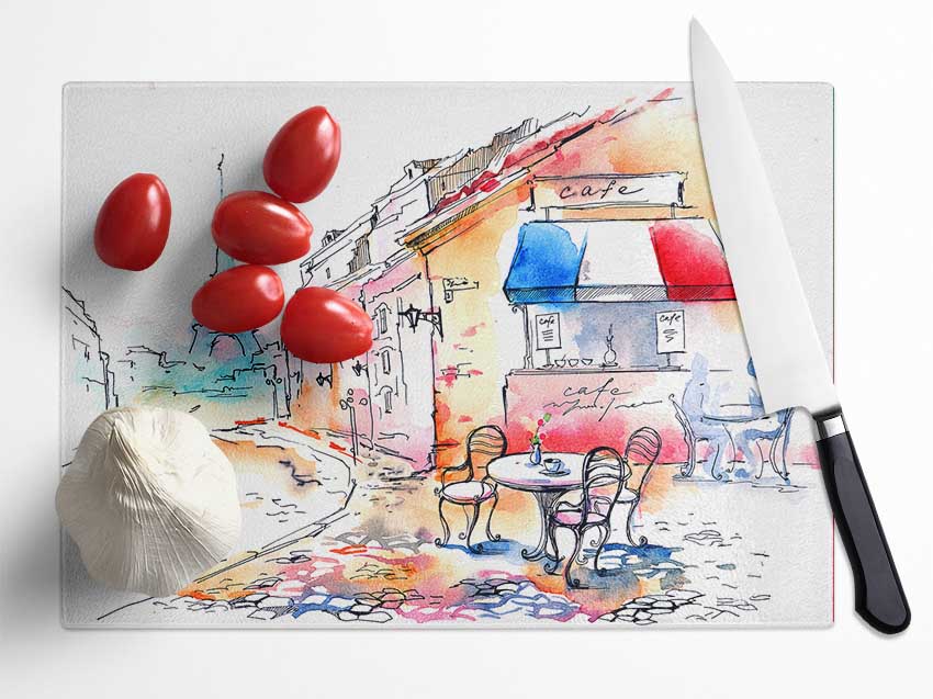 Eiffel Tower Streets 9 Glass Chopping Board