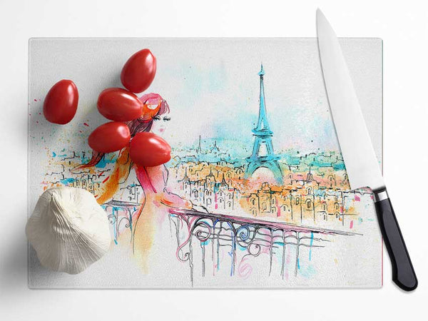 Eiffel Tower Beauty Glass Chopping Board