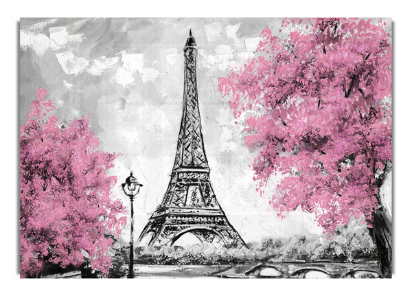 Eiffel Tower Pink trees