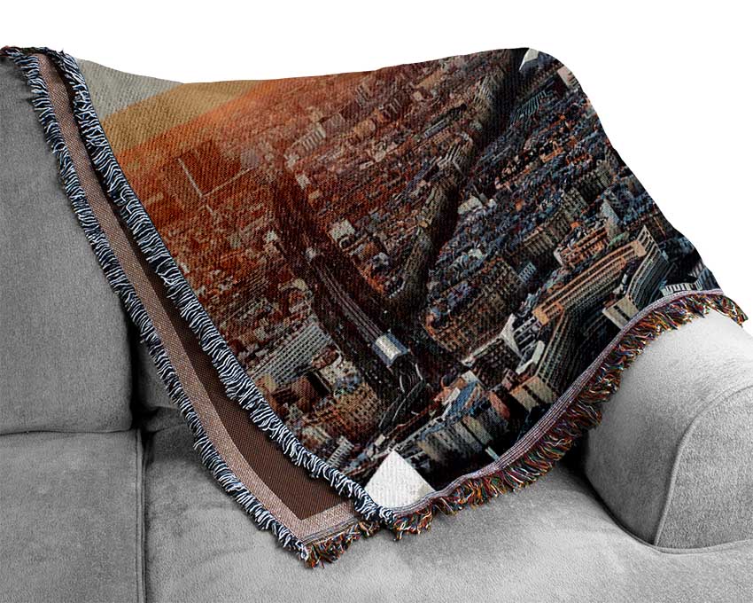 Eiffel Tower Over The City 5 Woven Blanket