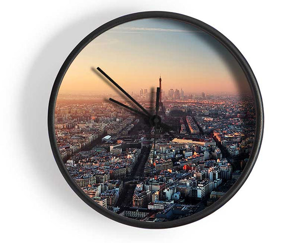 Eiffel Tower Over The City 5 Clock - Wallart-Direct UK