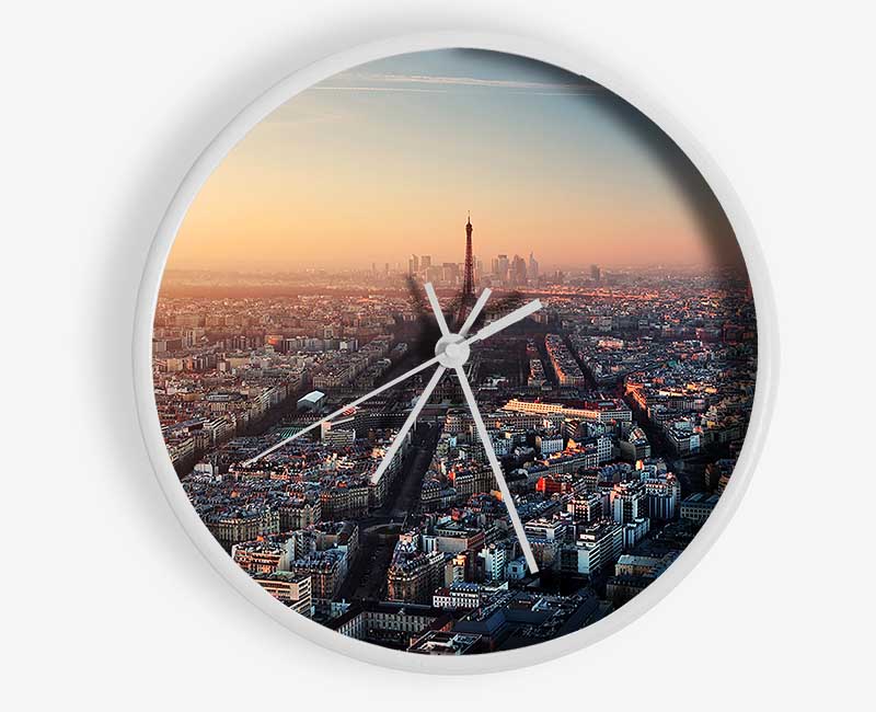 Eiffel Tower Over The City 5 Clock - Wallart-Direct UK