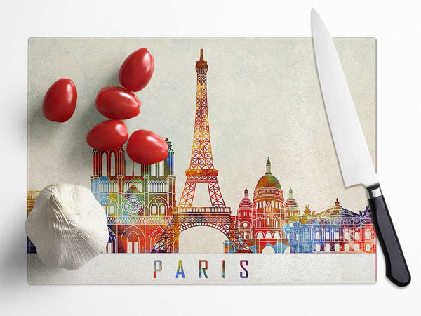 Eiffel Tower France 13 Glass Chopping Board