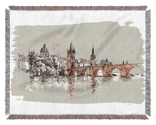 Charles Bridge Watercolour Woven Blanket