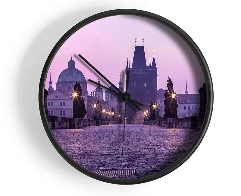 Charles Bridge At Dusk Clock - Wallart-Direct UK