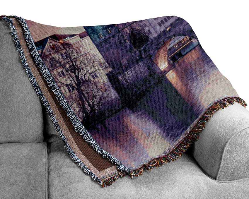 Stunning Charles Bridge Pink Woven Blanket