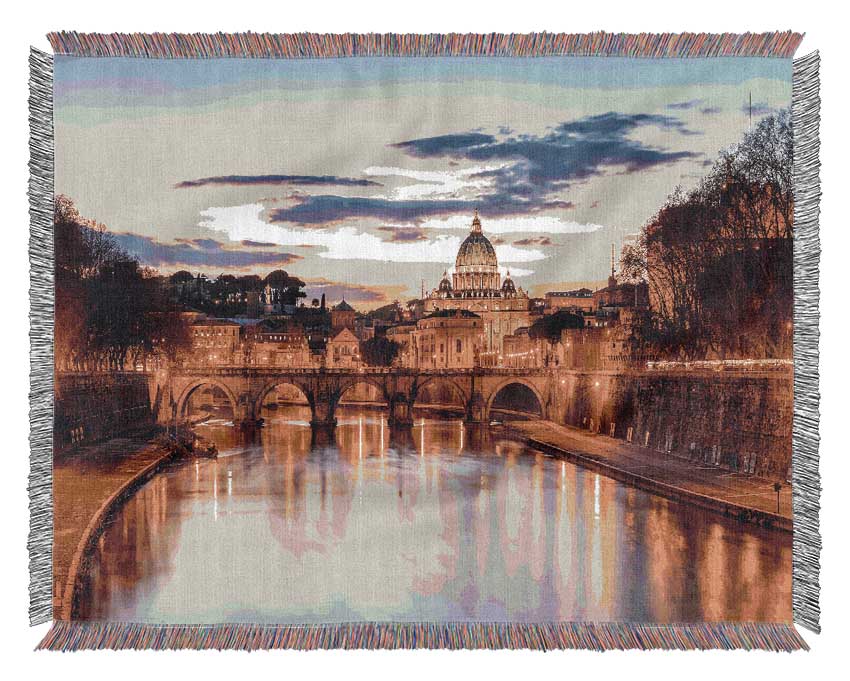 Charles Bridge Beautiful Golden Woven Blanket