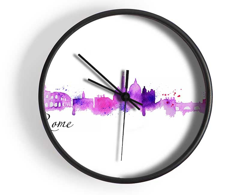 Pink Outline Clock - Wallart-Direct UK