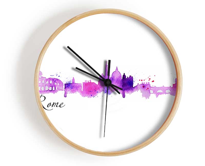 Pink Outline Clock - Wallart-Direct UK