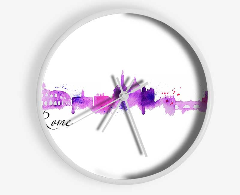 Pink Outline Clock - Wallart-Direct UK