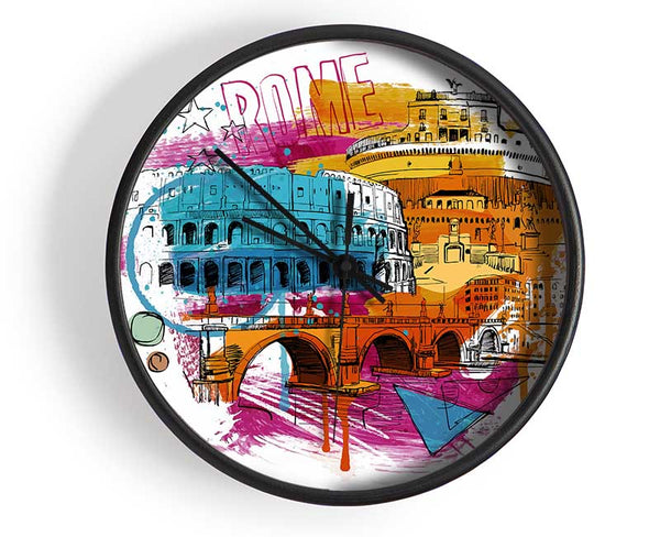 Rainbow City 1 Clock - Wallart-Direct UK