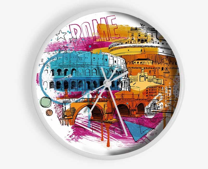 Rainbow City 1 Clock - Wallart-Direct UK