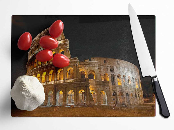 Colosseum Night Glow Glass Chopping Board