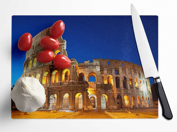 Colosseum Under The Twilight Glass Chopping Board