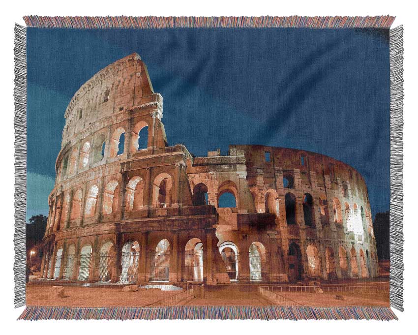 Colosseum Under The Twilight Woven Blanket