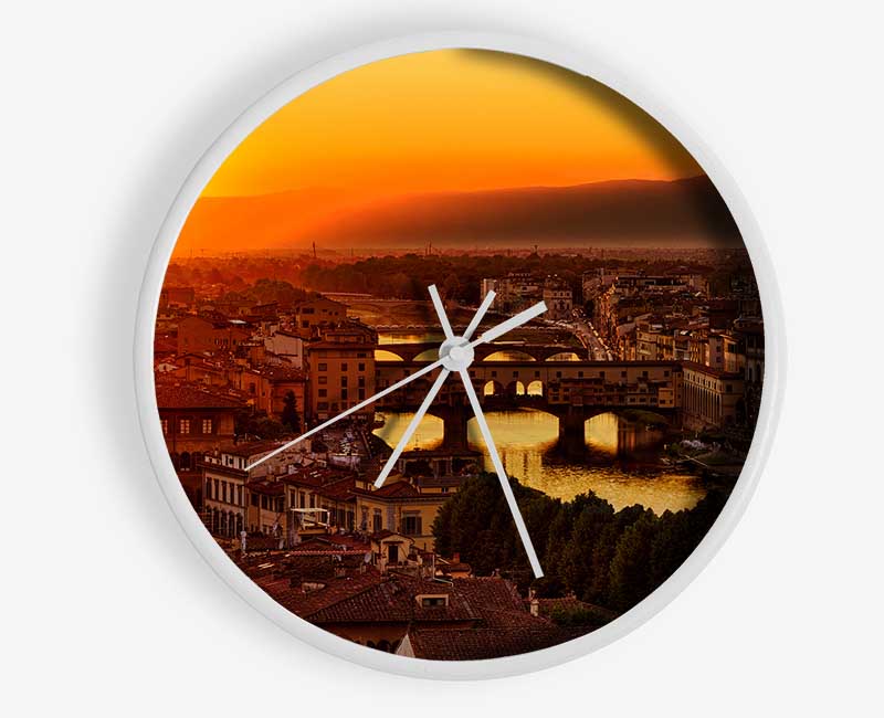 Sunset Over The Ancient Clock - Wallart-Direct UK